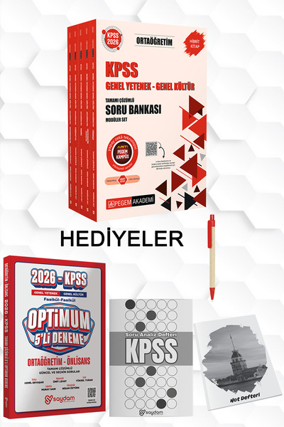 Pegem Akademi Yayıncılık 2026 KPSS ORTAÖĞRETİM MODÜLER SET SORU BANKASI GÜNCE...