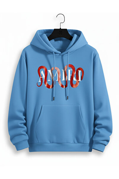 NİCE Swea gros de iarnă tricou |   Dolanan Yılan cu imprimeu cu glugă Swea tricou