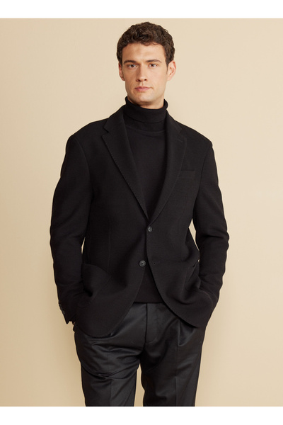 BROOKS BROTHERS Regular Fit Siyah Erkek Ceket BBFW25MBL007