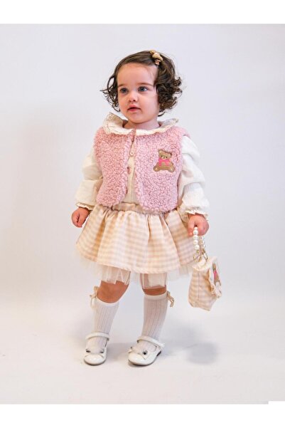 ministok Amaris Vest Blouse and Skirt with Bag Accessories Triple Baby Girl Set