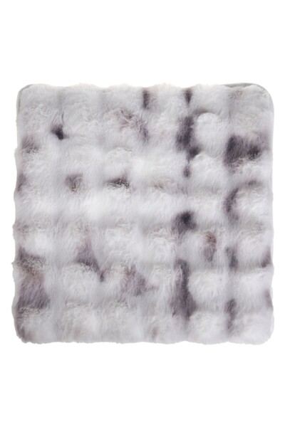 OEM Decorative seat cushion ecru grey faux fur with raised pattern 40x40cm