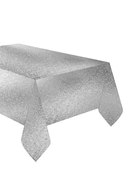 karanca parti süs مفرش طاولة بلاستيكي فضي معدني مقاس 120×180 سم لمناسبة احتفا...