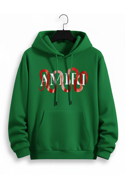 NİCE Χειμερινό χοντρό φούτερ | Φούτερ Dolanan Yılan με τύπωμα με κουκούλα