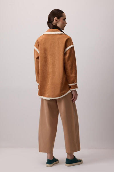 Touché Privé Suede Shirt with Plush Detail