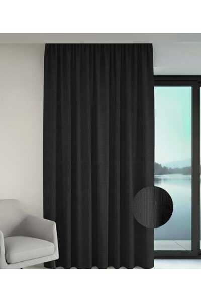 PEREN HOME Ленена текстурирана завеса Extrafor Gathered BLACK
