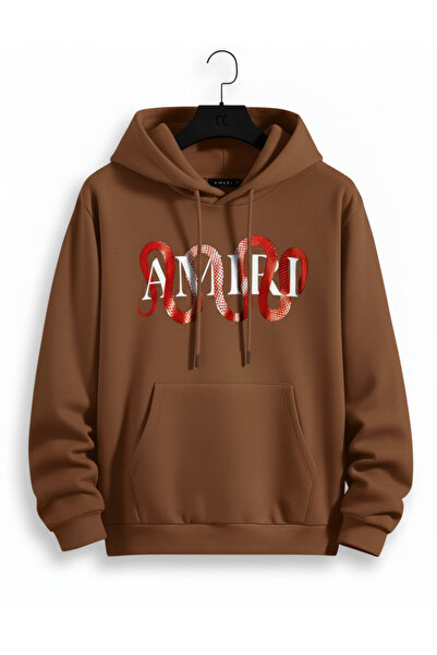 NİCE Χειμερινό χοντρό φούτερ |   Φούτερ Dolanan Yılan με τύπωμα με κουκούλα