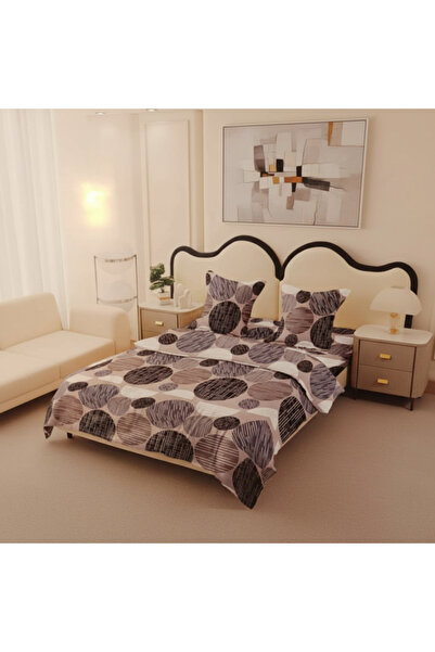 Casa Pucioasa Bedding set 4 pieces King-size Brown Circles (200 cm x 200-230 cm)