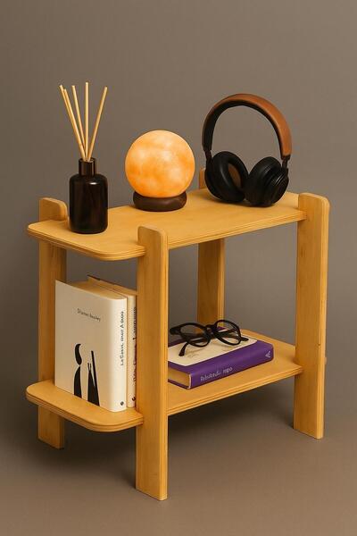 AZM DESİGN Çok Amaçlı Raf - Kitaplık, Çiçeklik, Masa yanı, Koltuk Yanı Raf