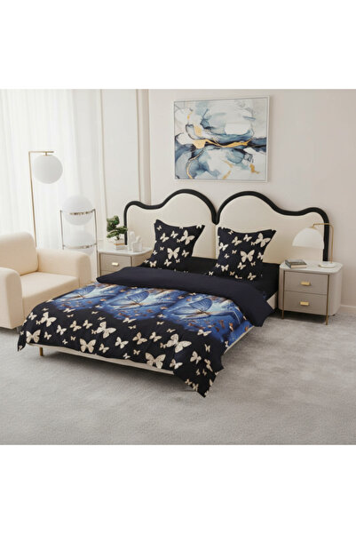 Casa Pucioasa King-size 4-piece Bedding Set Butterflies Blue (200 cm x 200-23...