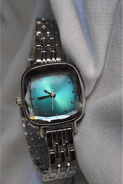 zarelia Kadın Kol Saati Turkuaz Kadran Kare Kasa Gümüş Renk