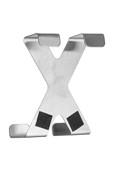 OEM Set 2 Carlige Agatatoare din Otel Inoxidabil, 5x6.5cm, Montare pe Usa sau Dulap, Argintii