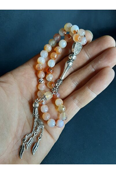 MRYart Beige Color Stylish Design Agate Stone Prayer Beads