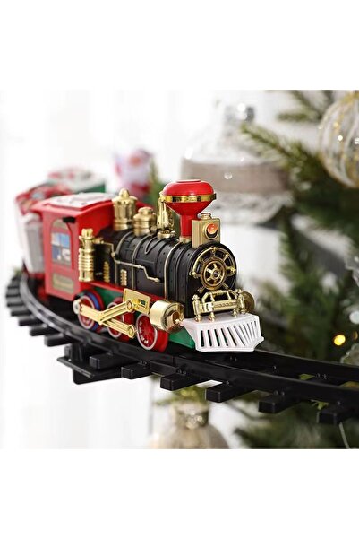 hoffmans Electric Train with Real Smoke and Lights - Sound Effects, 3 Wagons, Adjustable Track, Realistic Effects