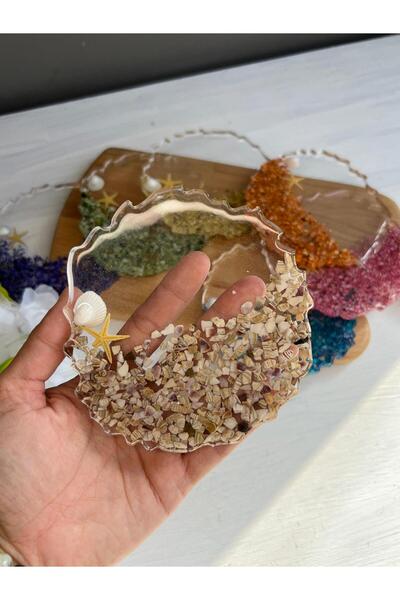 Sultan Tasarım Single Color Sea Shell Epoxy Coaster - 1 Piece