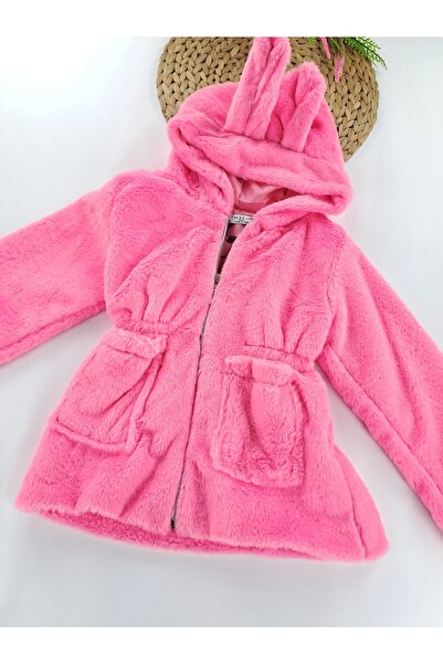 Butik Girl's Plush Fleece Coat Medium Thickness Hooded Welsoft Coat