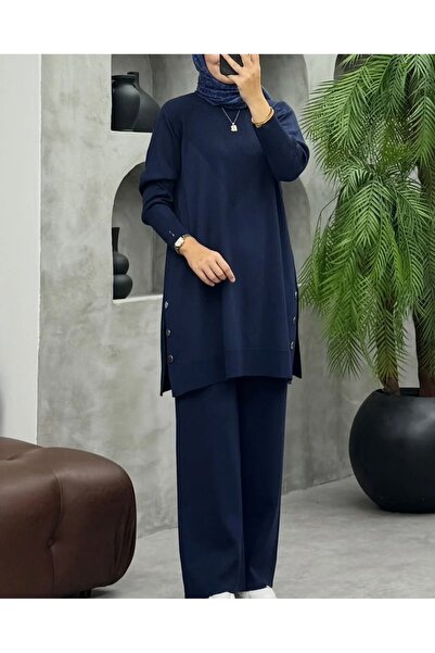 BZ BUTİK Düğmeli merserize takım