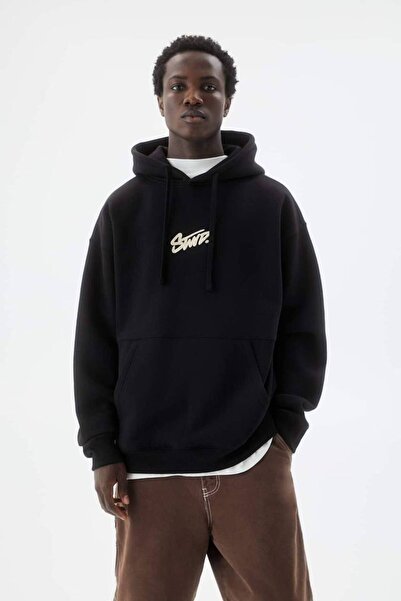 CLASSY.MODA هودي كاجوال مريح للجنسين مصنوع من 3 خيوط O قصة فضفاضة SWND Letter B مطبوع K بغطاء رأس Kangaroo Pocket