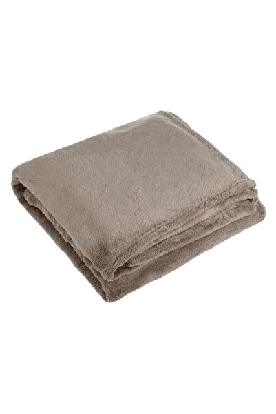 OEM Decorative winter faux fur throw, mocca beige, for armchair 160x130 cm