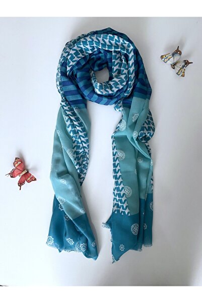 GOX شال قطني مخطط بنمط ريترو مزدوج اللون