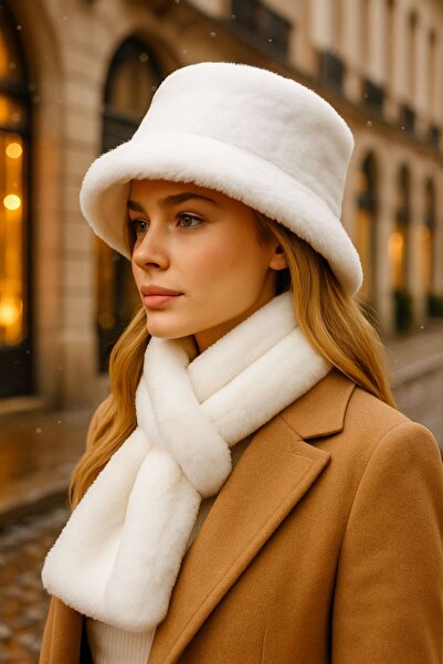 mrcans Premium Imported Plush Scarf and Beanie Set Warm and Soft Warm Winter Wear