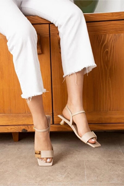 ZENGEZUR MALL Mtxdpn Zıan Beige Heeled Shoes (215517) (Size: 36)