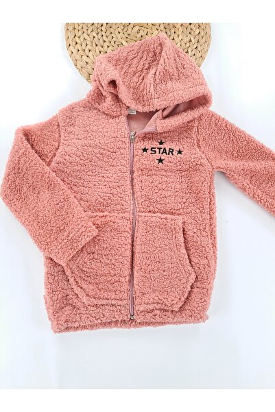 Butik Girl's Plush Fleece Coat Medium Thickness Hooded