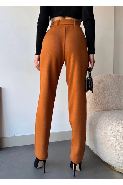 ZENGEZUR MALL Mtxdpn Self-Belted Knitwear Trousers Camel (220844) (Size: Standard)