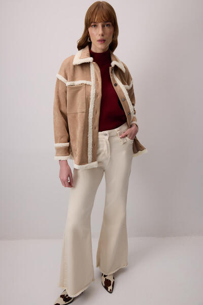 Touché Privé Suede Shirt with Plush Detail