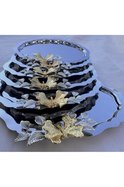 denizhomecollection 6 Li Oval Presentation and Coffee Tray