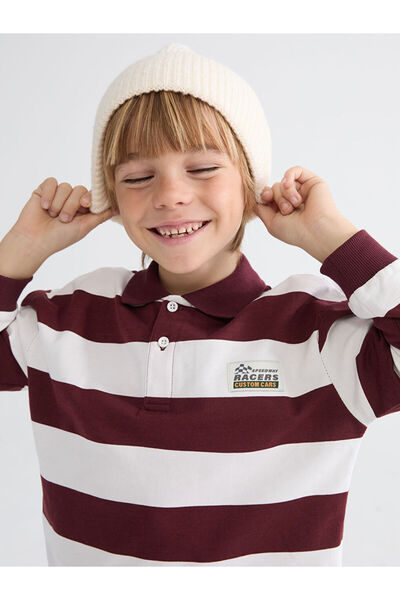 LC Waikiki Lcw kids polo neck striped boys' t-shirt