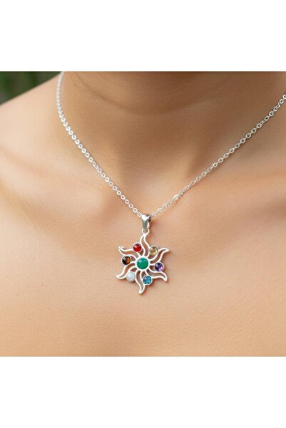 Taş Sandığı Çakra Güneşi Çelik Kolye – Doğal Taş Enerjisi ve Şık Tasarım Bir ...