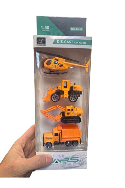 JPT Set de vehicule de construcții turnate sub presiune la scara 1:50 (4 piese)