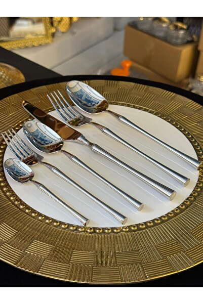 LOKMAN ZÜCCACİYE Nehi̇r Marbella 72 Pieces Simple 12 Person 18/10 Steel Cutlery Set (with Carton Box)