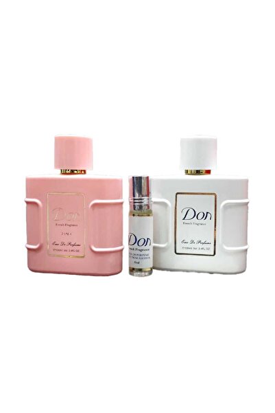 Don Don Eau de Parfum White 100ml + Pink 100ml + Roll-on Perfume 6ml...