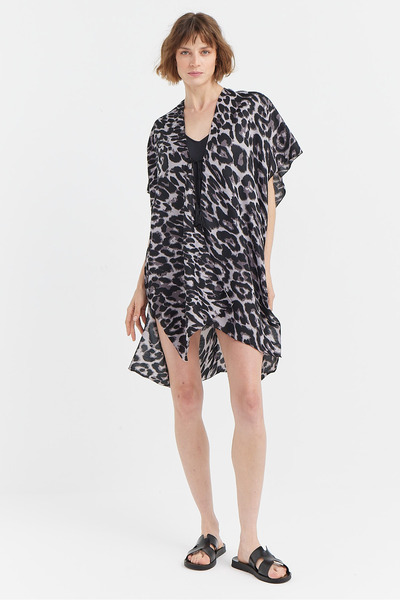 PAULMARK Women's Front Tie Patterned Pareo