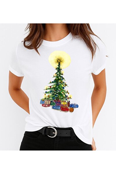 OEM 100% Cotton T-shirt Christmas Tree with Gifts