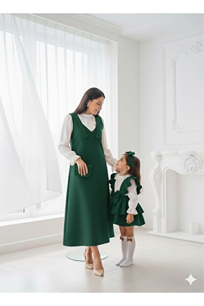 TREND NATURAL Mother Daughter Stylish Matching Outfit Mother Cardigan and Shirt