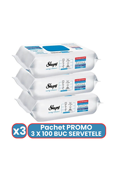 Sleepy Pachet Promo 3 X 100 Buc Servetele Umede Bleach Otet Bicarbonat