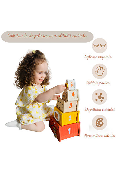 Arelair Magic Box Montessori Wooden Set, Sorting and Stacking, Numbered Blocks, Preschool