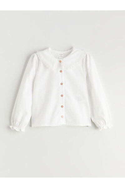 LC Waikiki LCW Kids Bebe Yaka Dantel Detaylı Kız Çocuk Gömlek