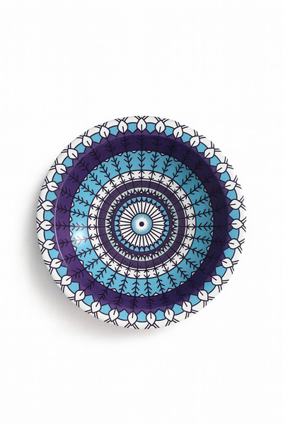 ATAGİFT HEDİYELİK مجموعة من 6 قواعد أكواب معدنية منقوشة بنمط ماندالا باللون الأزرق الأرجواني - قواعد أكواب - غير قابلة للكسر (شحن مختلط)