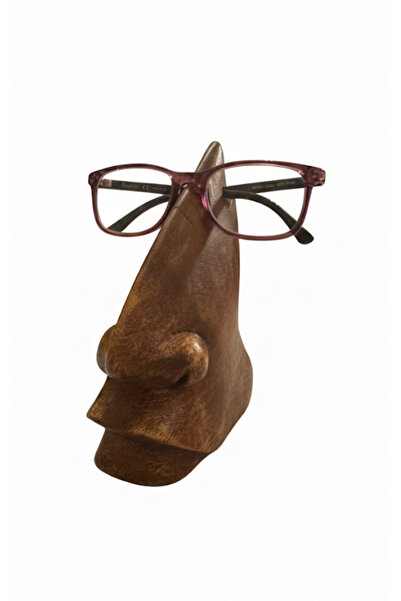 SultanofAura Ahşap Gözlük Standı – Dekoratif Burun Şeklinde Gözlük Tutucu
