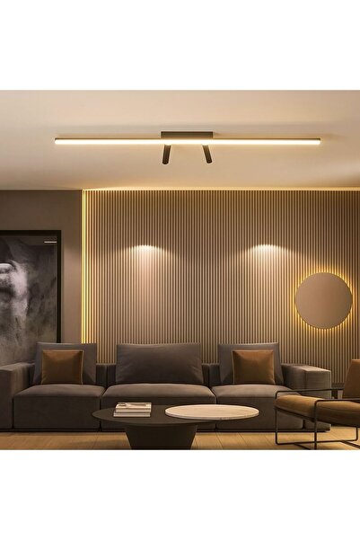 Avizen Lighting Project Modern Salon Yatak Odası Ledli Avize Dekoratif Aydınlatma Siyah Kasa Günışığı