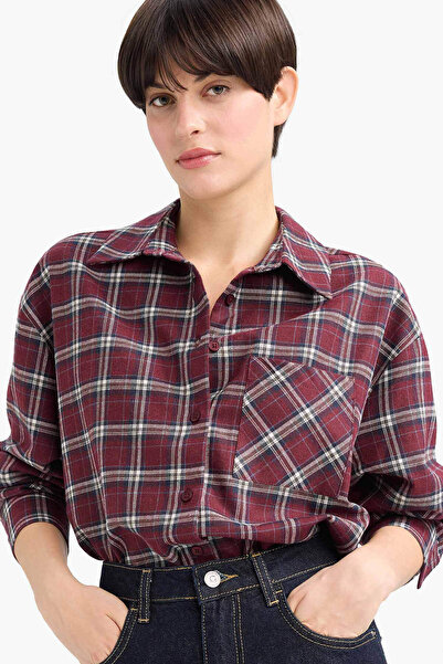 DeFacto Burgundy Women's Shirt G3613Ax/Br200