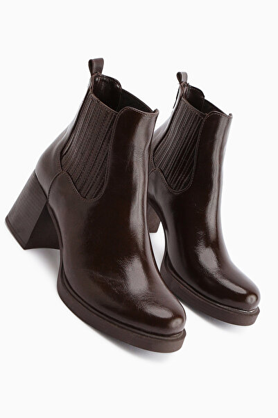 Limoya Marya Brown Elastic Women's Heeled Boots