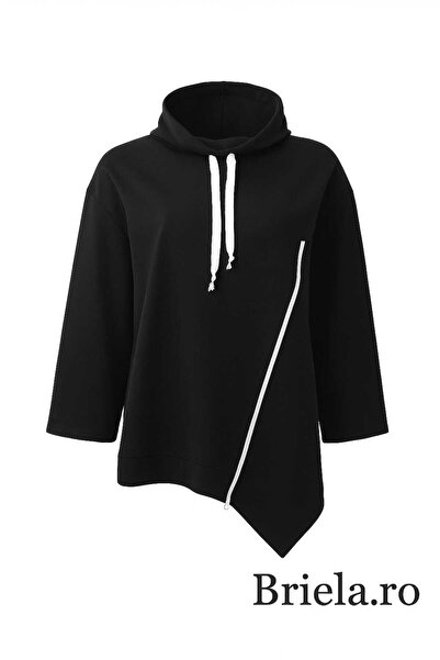 Pierino Asymmetrical cotton sweatshirt, made in Romania