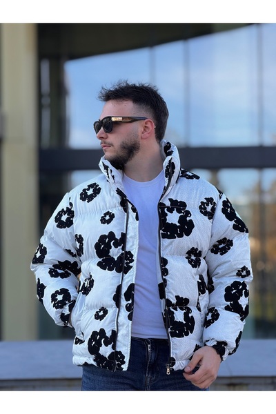 KINGAF Men's Patterned Inflatable Coat