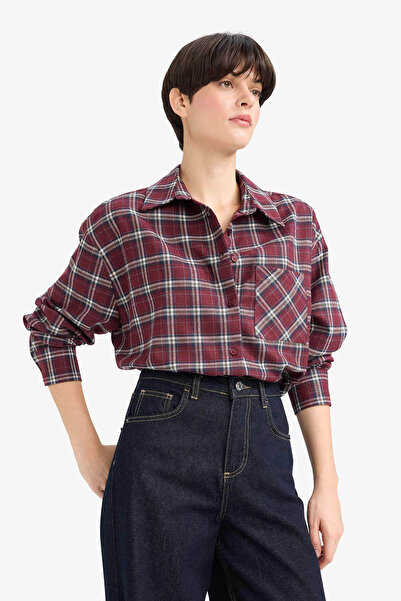 DeFacto Burgundy Women's Shirt G3613Ax/Br200