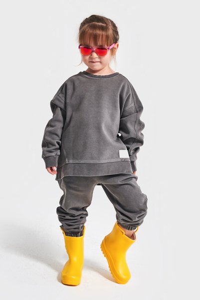 poozkids Crew Neck Unisex Basic Model Children's Tracksuit Set