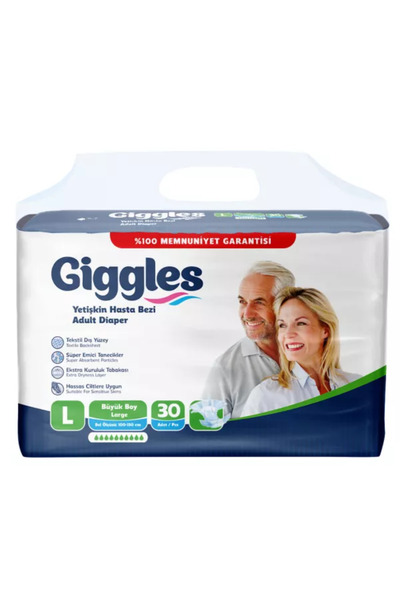 giggles Scutece adulti, 10 picaturi, 100-150 cm, L, 30 buc,